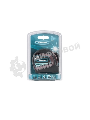 Рулетка Gross 31123 ''doppelhaken'' 5 м x 19 мм двухсторонний зацеп нейлон двуст. шкала автоматич