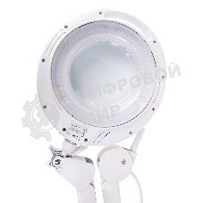 Лупа на струбцине Rexant, круглая, 3D, с подсветкой 60 LED, сенсорный регулятор яркости, белая