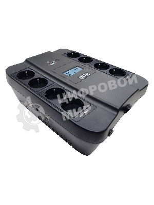 Источник бесперебойного питания Powercom Back-UPS SPIDER, Line-Interactive, LCD, AVR, 900VA/540W, Schuko, USB, black (1456263)