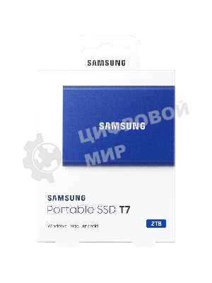 Внешний SSD Samsung T7, 2TB, USB 3.2 Gen 2 Type-C, R/W 1050/1000, синий