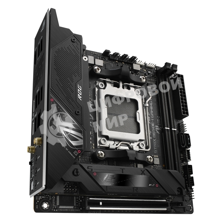 Материнская плата ASUS ROG STRIX B650E-I GAMING WIFI, AM5, AMD B650, 2xDDR5, 2xSATA, 2xM.2, 1xPCIe 5.0 x16, 1xHDMI, 1x 2.5Gb LAN, 4xUSB-A 3.2 Gen 2, 1xUSB-A 3.2 Gen 1, 1xUSB-C 3.2 Gen 2x2, 3x3.5 мм, 7.1, Mini-ITX