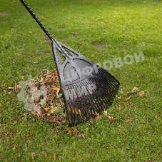 Грабли веерные пластиковые Palisad, 620х1750 мм, 27 плоских зубьев, алюминиевый черенок