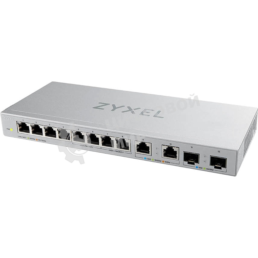 Коммутатор Zyxel XGS1010-12-ZZ0102F 8x1 Гбит/с 2x2.5 Гбит/с 2SFP+ неуправляемый