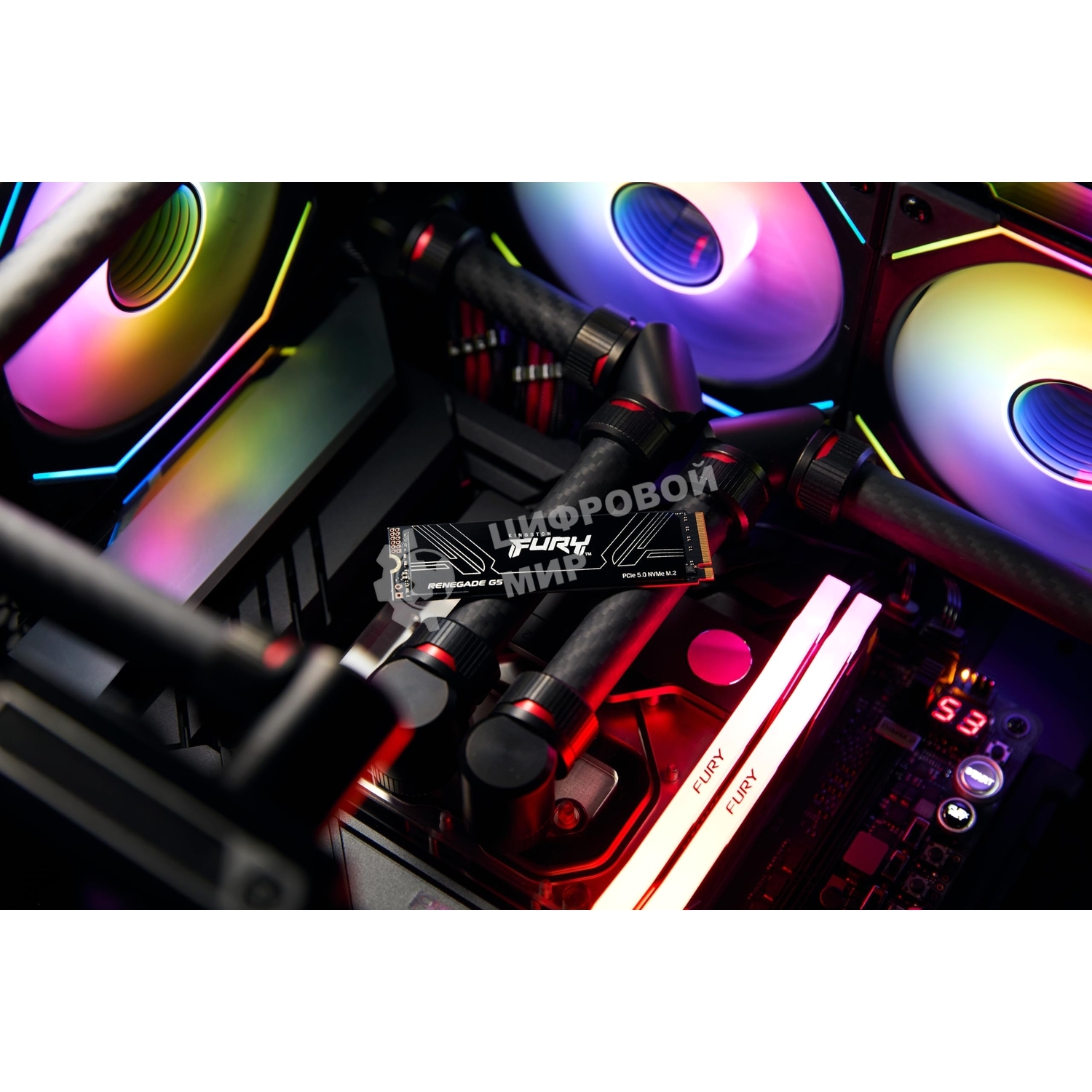 Накопитель SSD Kingston Fury Renegade, 2Tb, M.2(22x80мм), NVMe, PCIe 5.0 x4, 3D TLC, R/W 14700/14000Mb/s, IOPs 2 200 000/2 200 000, TbW 2000, DWPD 0.5 (12 мес)