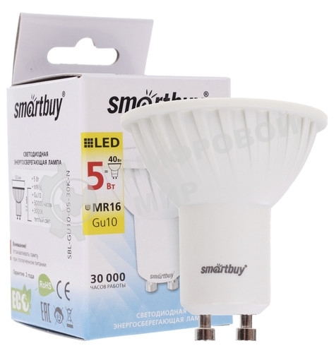 Светодиодная лампа Smartbuy Gu10-03W/3000