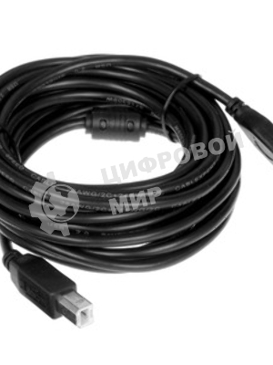 Кабель USB2.0 Cablexpert CCF-USB2-AMBM-TR-15, AM/BM, медь, двойн.экран, фер.кольцо, Pro, 4.5м, прозрач, пакет