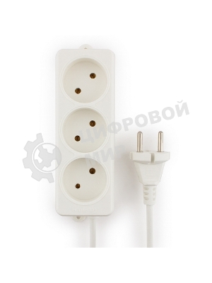 Удлинитель Гарнизон EL-NL3-W-3, 3 розетки допустимый ток 10А, длина 3 метра.