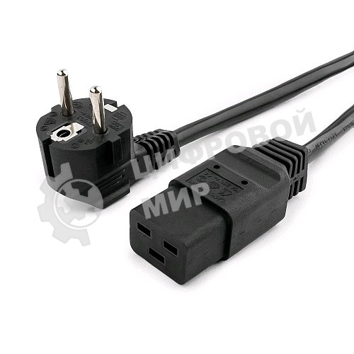 Кабель питания для UPC Gembird/Cablexpert, 1.8м, Schuko-С19, 16А, черный, с заземлением