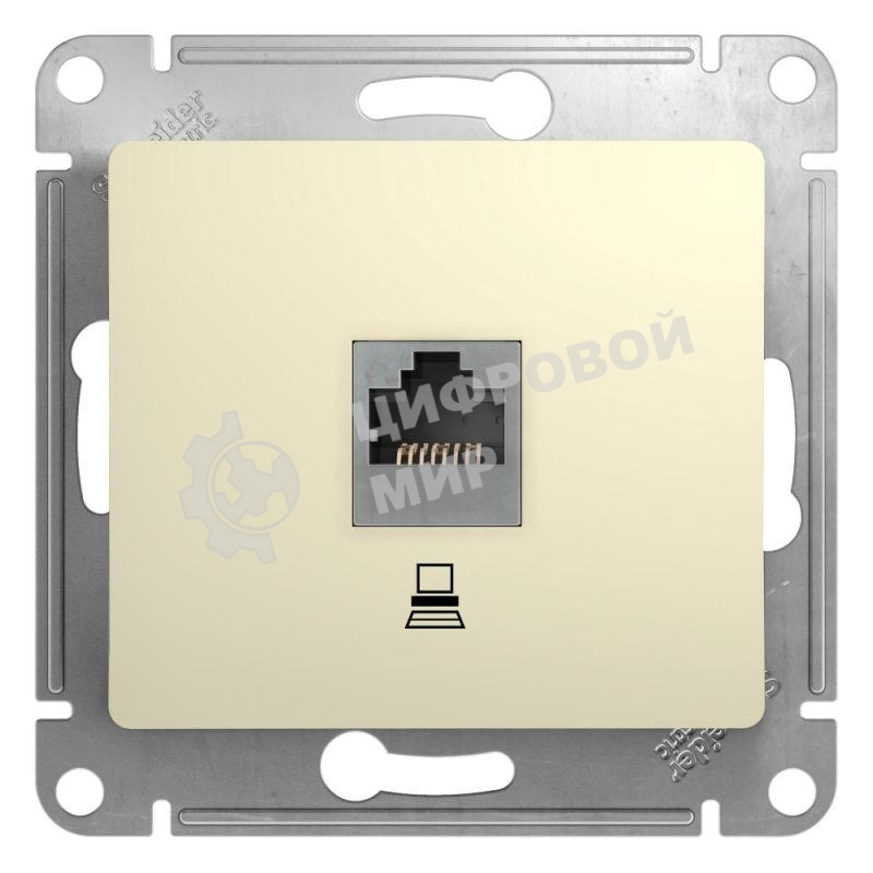 Механизм розетки комп. 1-м СП Glossa RJ45 беж. SchE GSL000281K