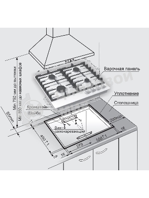 Газовая варочная панель Gefest ПВГ 1214-01