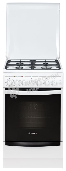 Плита комбинированная Gefest ПГЭ 5102-02 белый, конфорок 4 газовых, духовка 55 л, 50 см x 85 см x 58.5 см