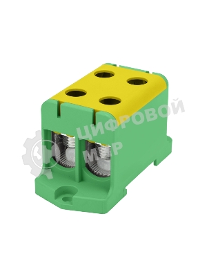 Клемма вводная силовая Rexant КВС 16-95 мм² 2-рядная желто-зеленая PE распределительная