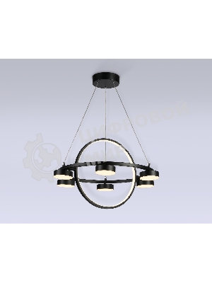 Светильник Ambrella light FL51775/2+6 BK черный 3000K/4200K/6400K 58W D600/380*1200 (ПДУ ИК)