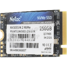 Твердотельный накопитель SSD M.2 2242 Netac 256Gb NV30ES Series NT01NV30ES-256-E4X (PCI-E 3x4, up to 3100/2300MBs, 3D NAND, 150TBW, NVMe, 22х42mm)