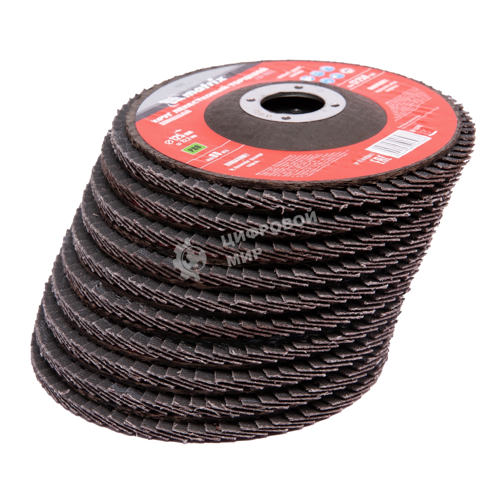 Круг лепестковый торцевой Matrix, P 80, 125 х 22,2 мм