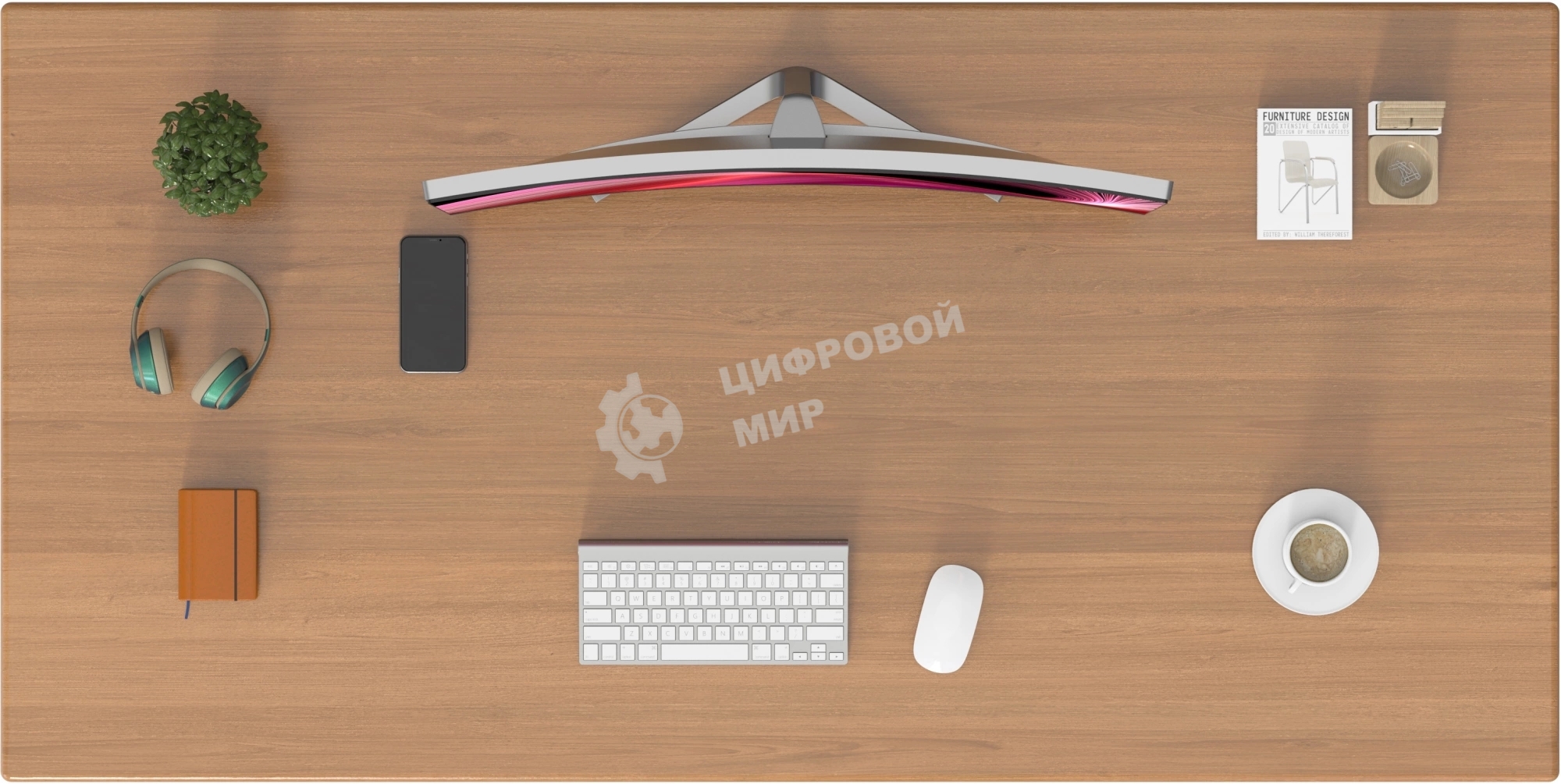 Стол компьютерный Cactus CS-ET-WWD столешница МДФ, белый дуб молочный каркас белый