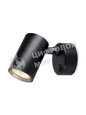 Накладной поворотный спот с выключателем Ambrella light TA1292 BK черный GU10 max 12W 87*55*138