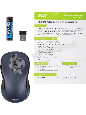 Мышь беспроводная Acer OMR306 черный/серый, 1600 dpi, радиоканал, USB, кнопки - 6