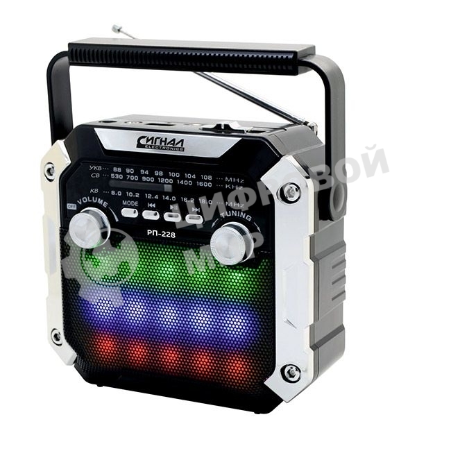 Радиоприемник портативный Сигнал РП-228 черный USB microSD