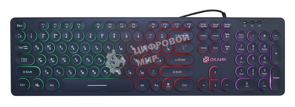 Клавиатура Oklick 420MRL проводная, USB Type-A, чёрный