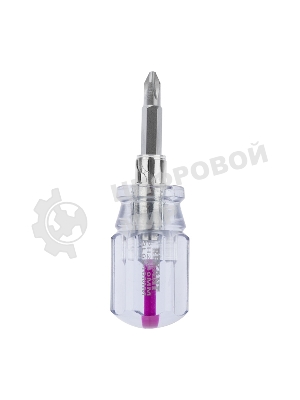 Отверткакомбинированная Rexant, прозрачная рукоятка,двухсторонний стержень 40 мм (крестовая PH 2, шлицевая SL 6 мм)