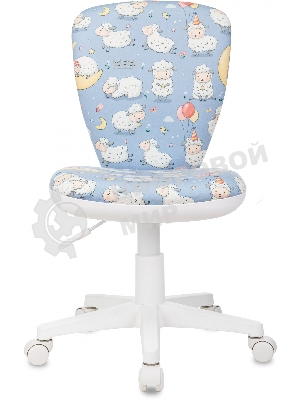 Кресло детское Бюрократ KD-W10 голубой овечки крестов. пластик пластик белый