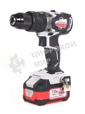 Дрель-шуруповерт ИНТЕРСКОЛ DAU-13/36V 70, 36 В,  2 Ач, 50 Нм, бесщеточный, ударный