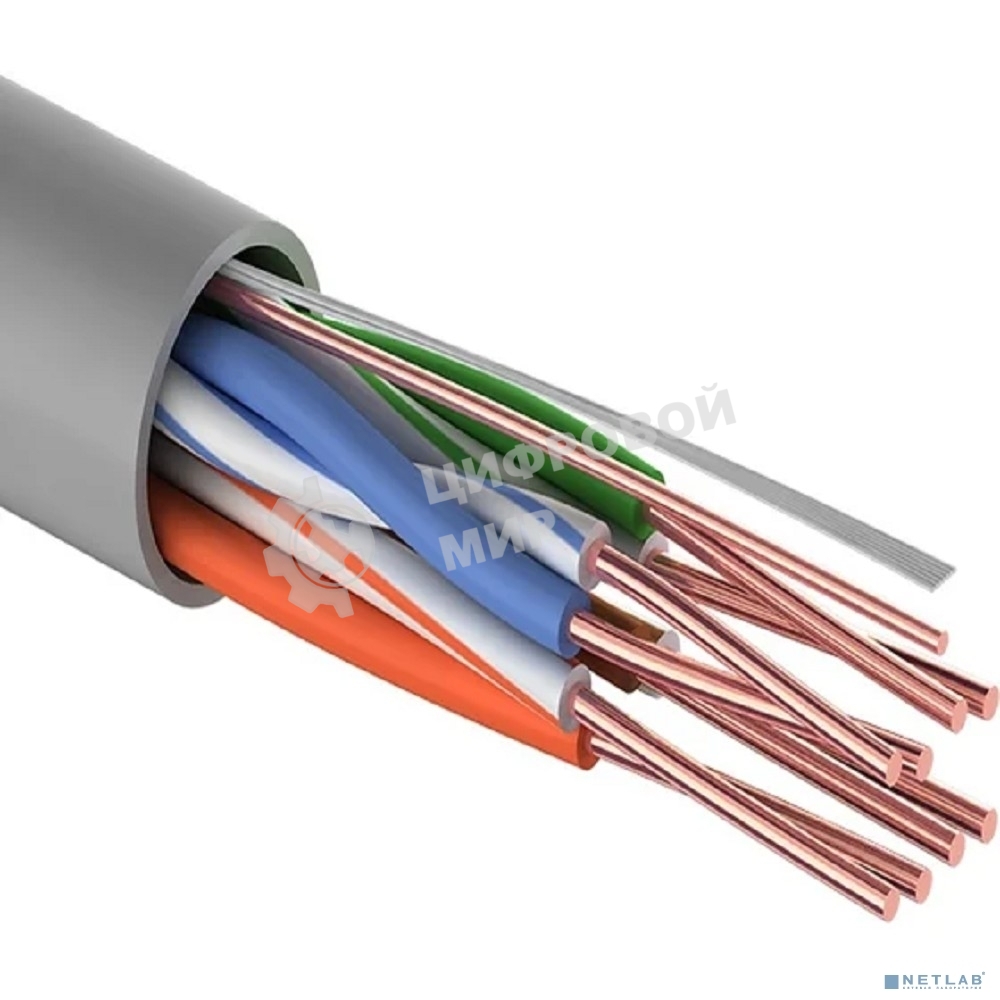 Кабель UTP PROconnect 4PR 24AWG, CU (медь), CAT5E, 100 МГц, PVC, серый, бухта 100 м