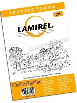 Пленка для ламинирования Fellowes 100мкм A4 (25шт) глянцевая216x303мм Lamirel (LA-78801)