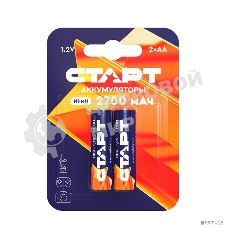 Аккумуляторы СТАРТ HR6 AA 2700mAh Ni-MH BL2 24/384, AA, 2700 мАч, 2 шт. в блистере