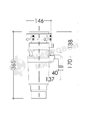 Измельчитель пищевых отходов Kuppersberg WSS 550 B, High-Tech, мощность 550 Вт, 3400-3800 об/мин, защита от перегрева, авто выключение, DC мотор, уровень шума 75 дБ, черный