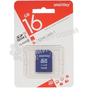 Флеш карта SD 16Gb, Smartbuy SDHC Class 10