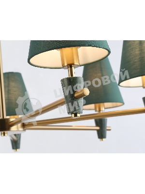 Люстра Ambrella light LH75053/7 BS/GN латунь/зеленый E14*7 max 40W D840*580