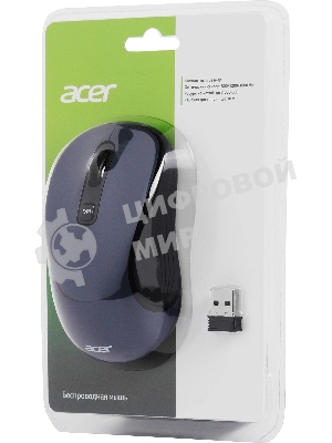 Мышь беспроводная Acer OMR306 черный/серый, 1600 dpi, радиоканал, USB, кнопки - 6