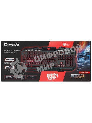 Клавиатура проводная Defender Doom Keeper GK-100DL RU, USB, черный