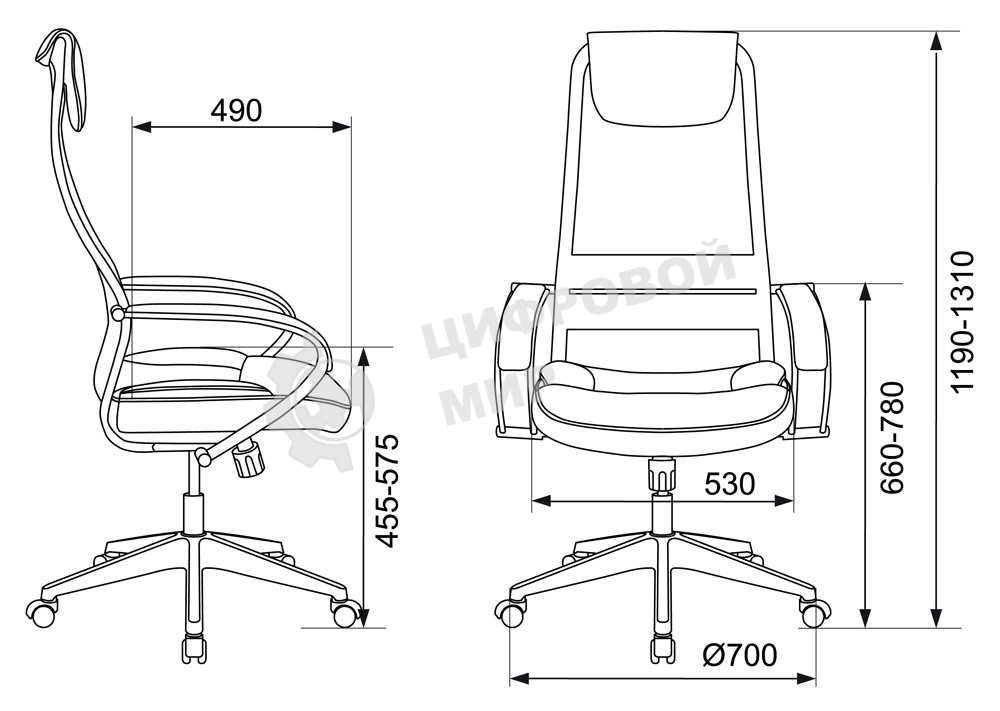 Кресло руководителя Бюрократ CH-608/BLACK TW-01 TW-11 черный, спинка сетка, искусст. кожа/ткань
