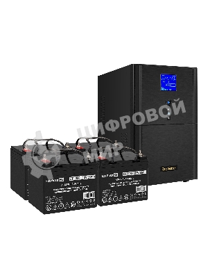 Комплект Источник бесперебойного питания EX295991RUS + батарея 33Aч EX282974RUS 4шт (инвертор, синус, для котла) ExeGate SineTower SZ-5000.LCD.AVR.2SH.1C13.T.RJ.USB <5000VA/4000W, чистый синусоида, LCD дисплей, AVR, 2*Schuko+1*C13+клеммы, RJ45/11, USB, линейно-интерактивный, черный> + батарея ExeGate DT 1233 (12В, 33А·ч) 4шт
