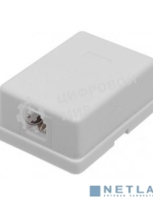 Настенная информационная розетка RJ45 8P8C, кат.5Е, UTP, 1-порт, белая 