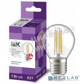 Лампа cветодиодная LED G45 шар прозр. IEK LLF-G45-7-230-40-E27-CL 7Вт 230В 4000К E27 серия 360°