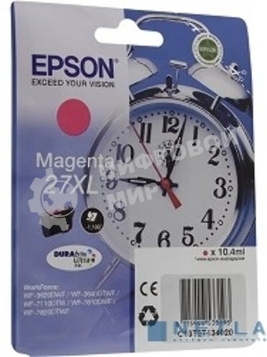 Картридж струйный Epson 27XL T2713 (C13T27134022/C13T27134020) пурпурный, 10.4 мл (1100 стр.), для WF7110/7610/7620