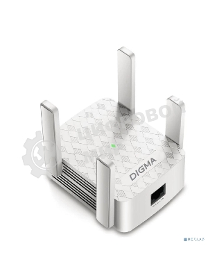 Повторитель беспроводного сигнала Digma D-WR310 (D-WR310V2) N300 Wi-Fi белый