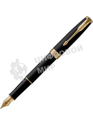 Ручка перьевая Parker Sonnet Core F528 (CW1931516) Matte Black GT F сталь нержавеющая, подарочная коробка
