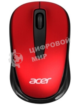 Мышь беспроводная Acer OMR136 красный, 1000 dpi, радиоканал, USB, кнопки - 3