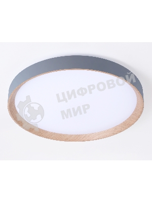Потолочный светодиодный светильник Ambrella light FZ1322 GR/LWD серый/светлое дерево IP20 60W 3000-6400K D490*80 (ПДУ ИК)