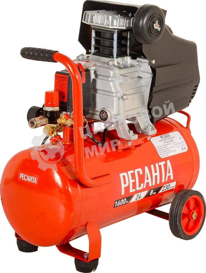Компрессор поршневой Ресанта КП-24/230М масляный 230л/мин 24л 1600Вт красный/черный