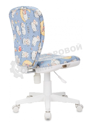 Кресло детское Бюрократ KD-W10 голубой овечки крестов. пластик пластик белый