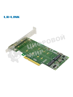 Переходник Lr-Link LRNV95N8 PCIe x8 to 2-Port M.2 NVMe Adapter, Supports 2*M.2 NVMe SSD for 2230, 2242, 2260,2280 and 22110 мм
