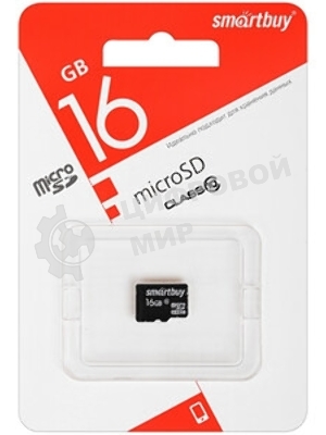 Флеш карта SDmicro Card 16Gb Smartbuy Сlass 10 (без адаптеров)
