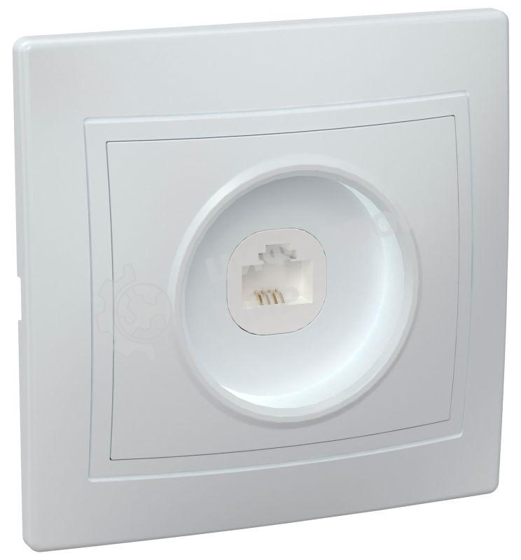 Розетка телефонная 1-м СП Кварта РТ10-КБ IP20 белый IEK ETK10-K01-DM