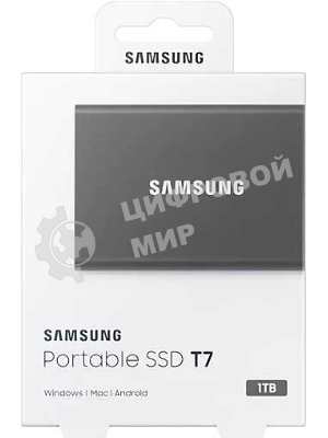 Внешний SSD Samsung T7, 1TB, USB 3.2 Gen 2 Type-C, R/W 1050/1000, серый